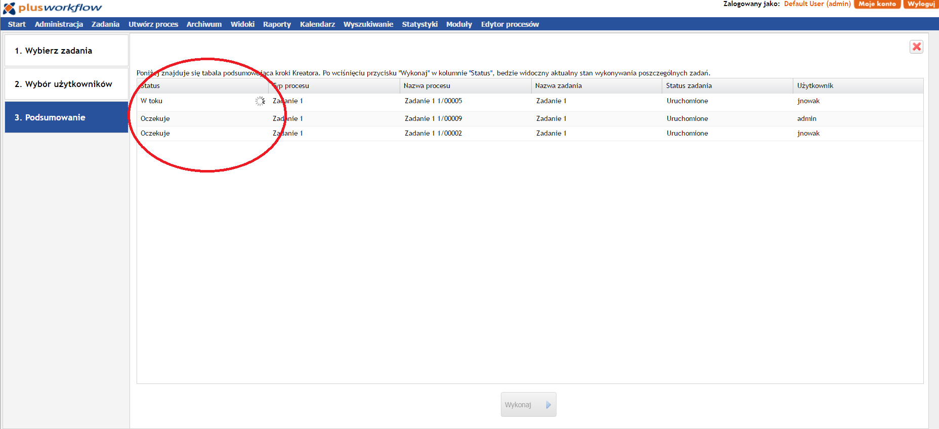 Dostępne Wtyczki i Moduły (Uniwersalne komponenty PWE Home) > Plus Task Manager > summary-status.png