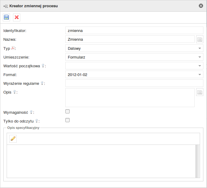 PlusWorkflow Editor > 4.5.3. Typ zmiennej procesu - Datowy > image2019-2-26 22:7:2.png