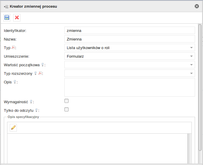 PlusWorkflow Editor > 4.5.7. Typ zmiennej procesu - Lista użytkowników o roli > image2019-2-2 1:17:0.png