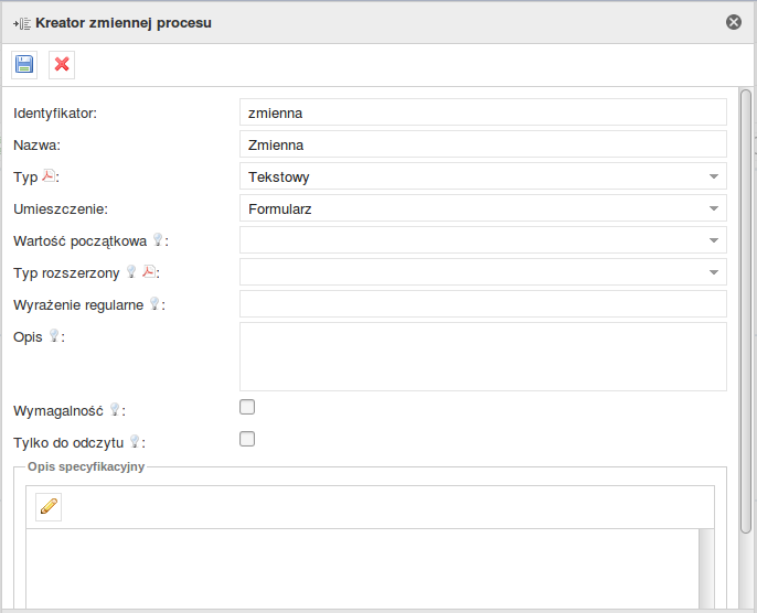 PlusWorkflow Editor > 4.5.15. Typ zmiennej procesu - Tekstowy > image2019-2-2 1:35:40.png