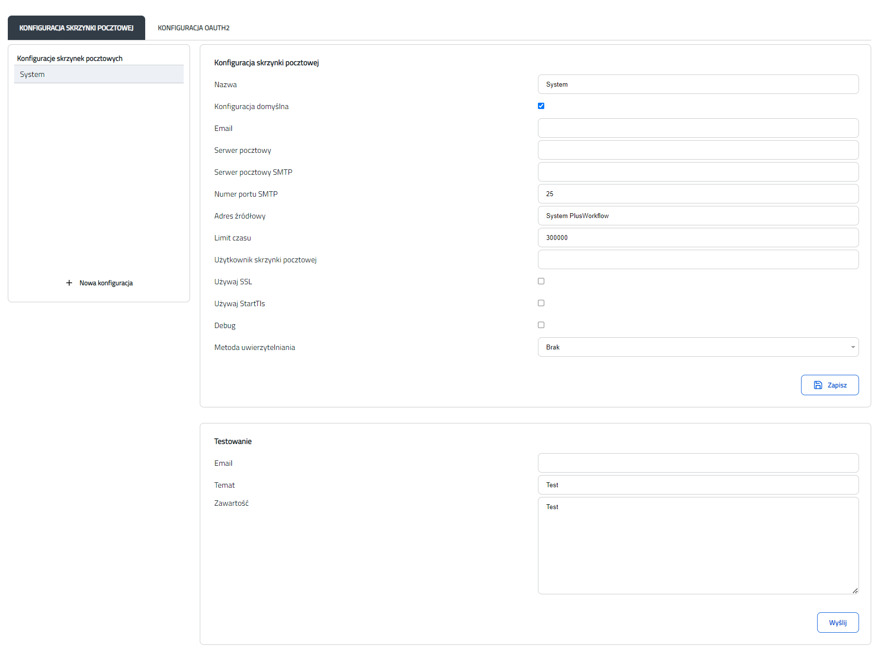 PlusWorkflow > Konfiguracja skrzynek pocztowych > localhost_8080_plusworkflow_web_war_exploded_Admin.do (4).png