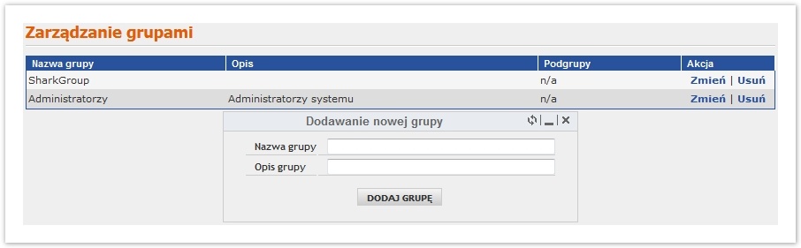 Zarządzanie grupami Zarządzanie grupami